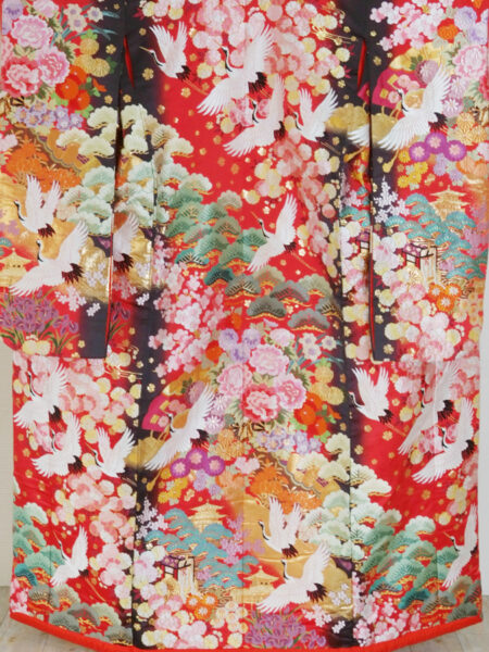 色打掛U-03 赤黒舞花鶴